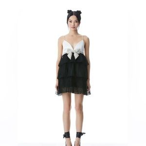 NWT!!  ALICE + OLIVIA Cairo Bow-Embellished Mini Dress